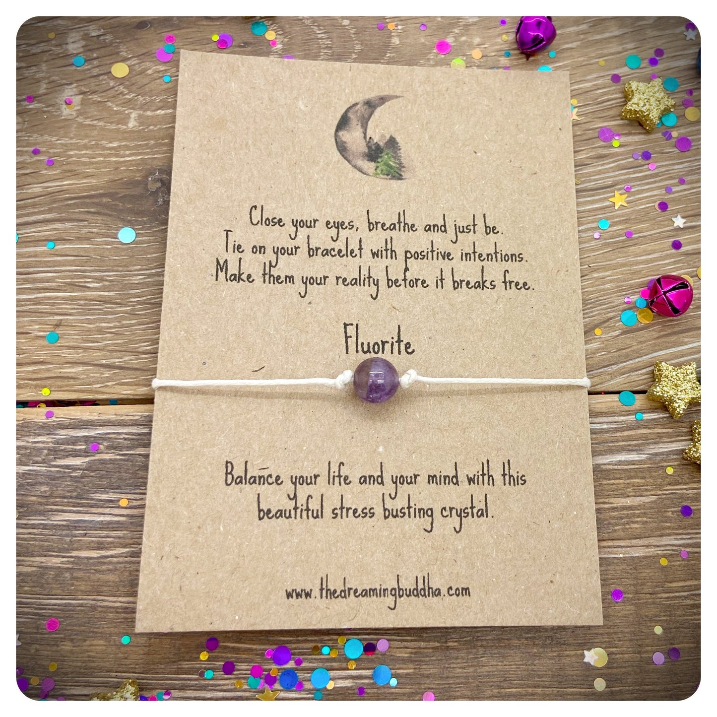 Anxiety Stress Bracelet, Fluorite Wish Bracelet, Emotional Balance Bracelet, Stress Relief Gift, Harmony Crystal, Rainbow Fluorite Gemstone