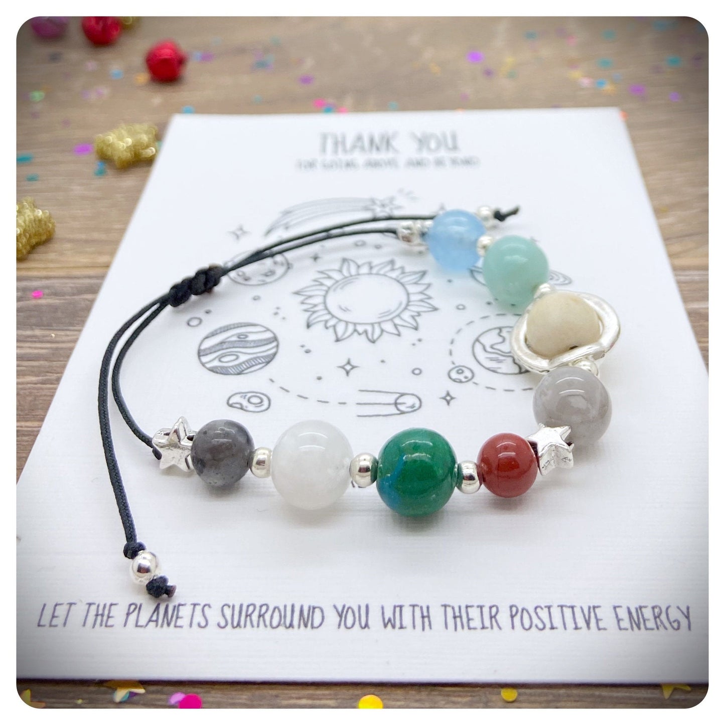 Thank You Space Gift, Above and Beyond Bracelet, Unique Thank You Gift, Employee Thank You Gift, Space Thank You Bracelet, Adjustable Solar