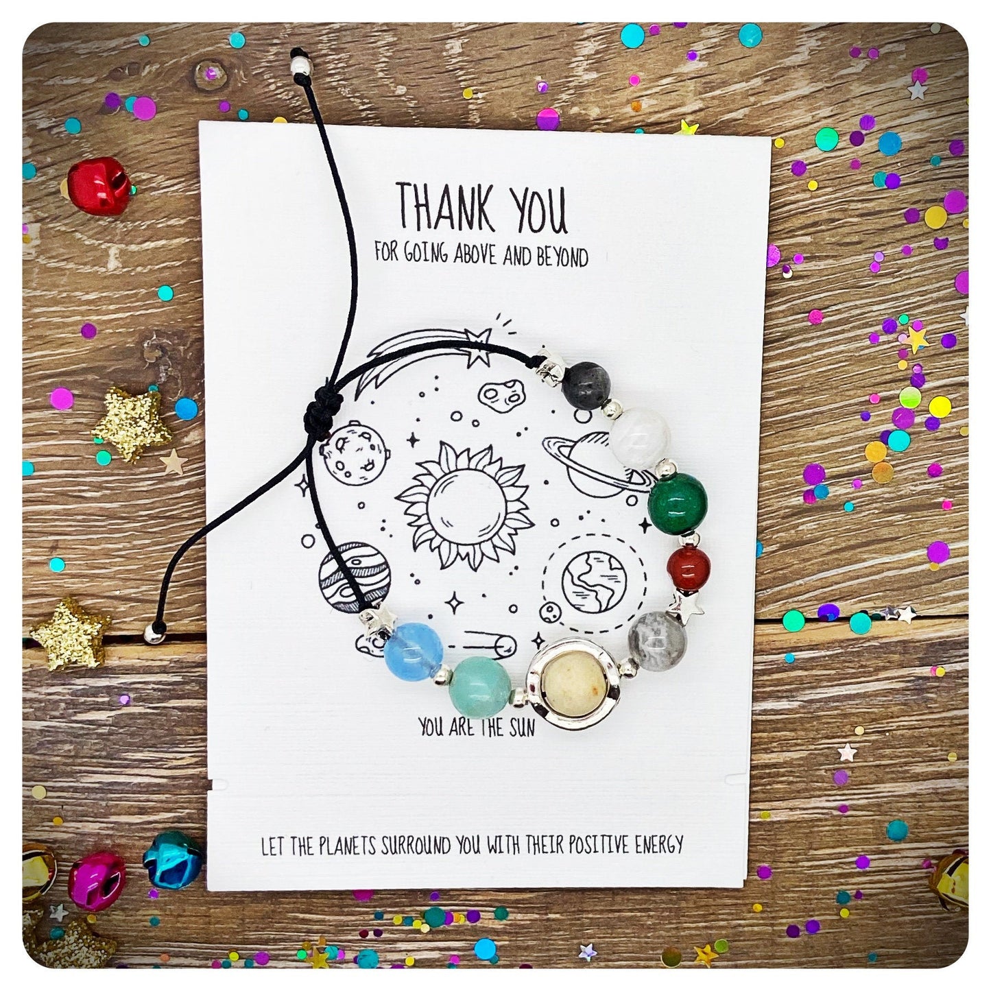 Thank You Space Gift, Above and Beyond Bracelet, Unique Thank You Gift, Employee Thank You Gift, Space Thank You Bracelet, Adjustable Solar