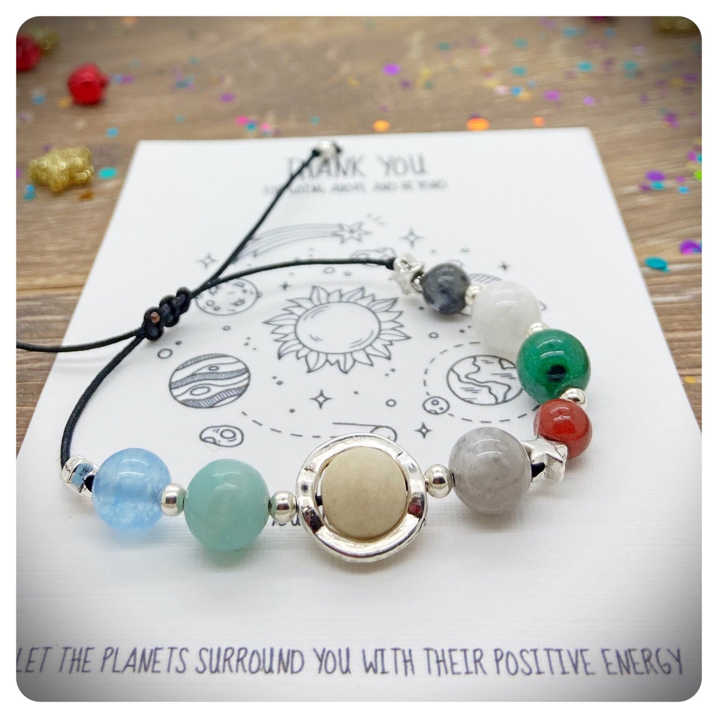 Thank You Space Gift, Above and Beyond Bracelet, Unique Thank You Gift, Employee Thank You Gift, Space Thank You Bracelet, Adjustable Solar