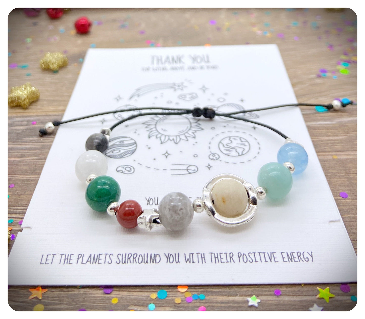 Thank You Space Gift, Above and Beyond Bracelet, Unique Thank You Gift, Employee Thank You Gift, Space Thank You Bracelet, Adjustable Solar