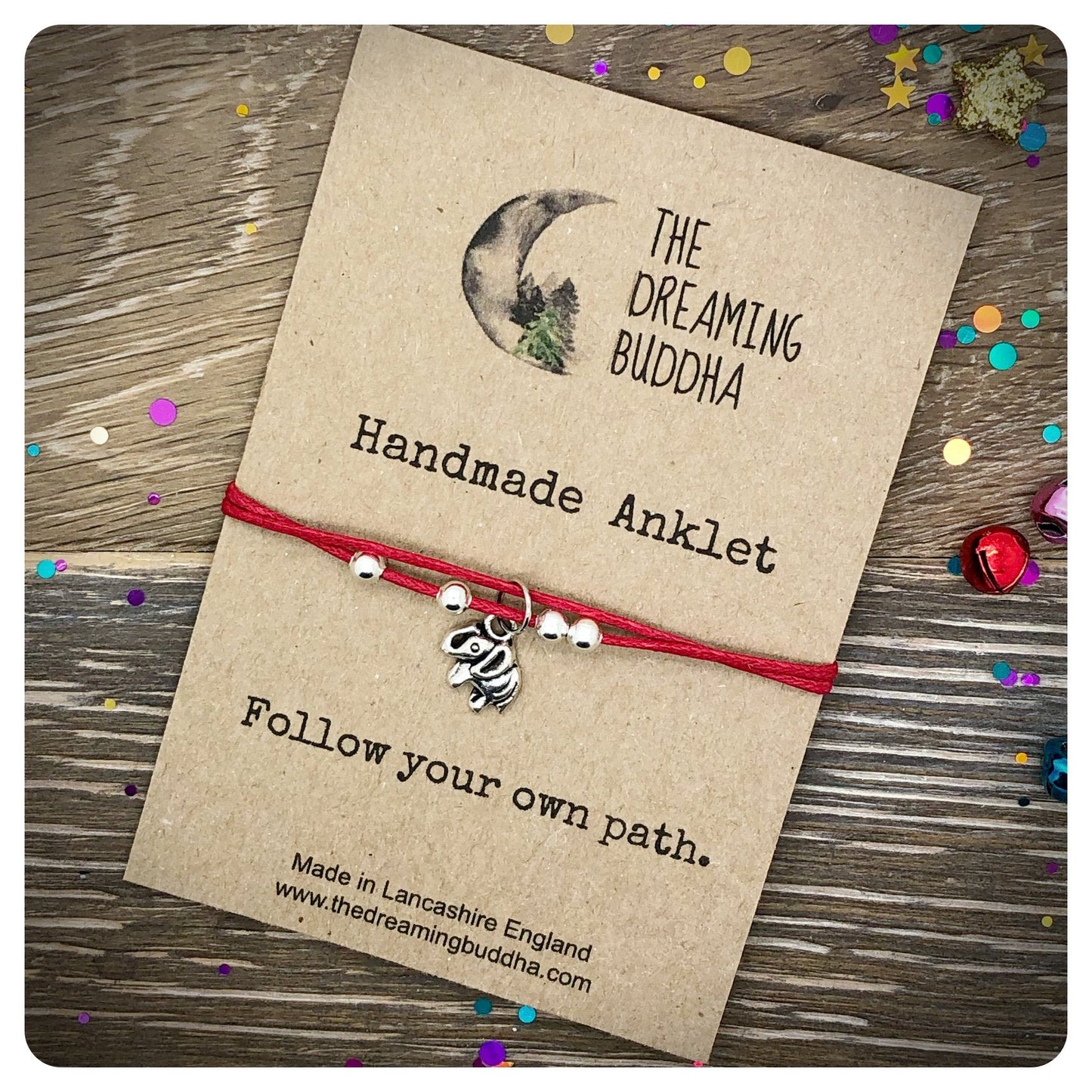 Elephant Anklet, Adjustable Ankle Bracelet, Elephant Charm Anklet, Tibetan Silver Ankle Bracelet, You Are Strong Gift