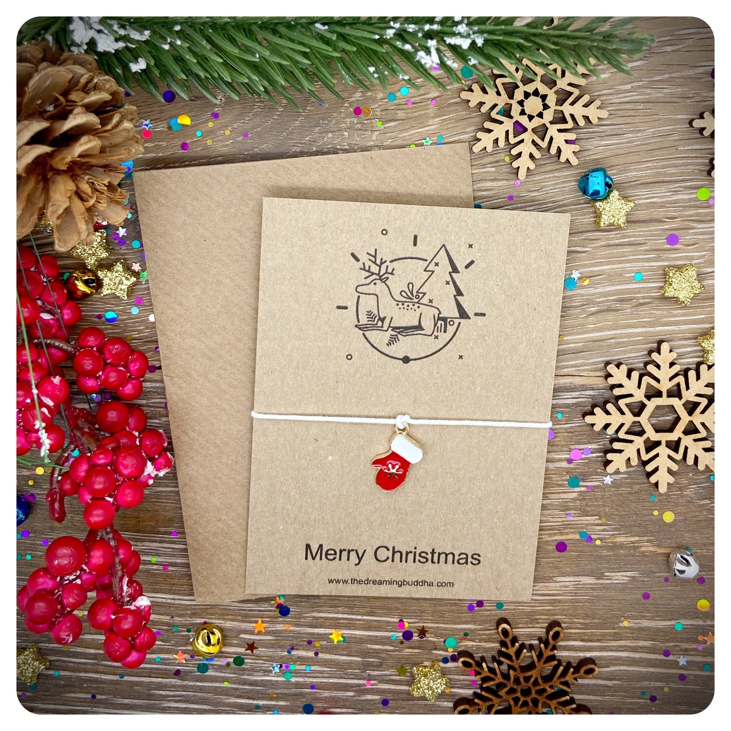 Merry Christmas Enamel Wish Bracelets, Bulk Alternative Christmas Cards, Xmas Colleague Friend Teacher Gifts