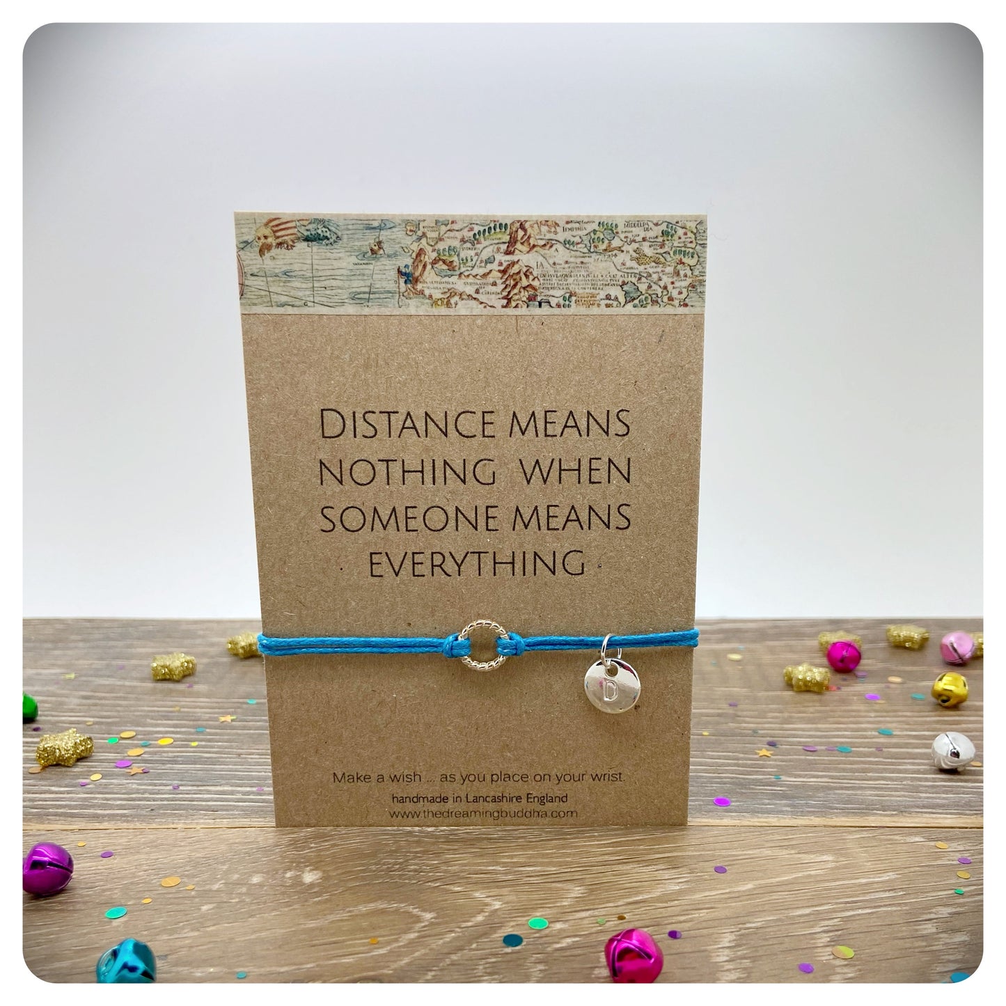 Personalised Long Distance Wish Bracelet, Travel Friendship Gift, Miss You Bracelet, Distance Friendship Bracelet