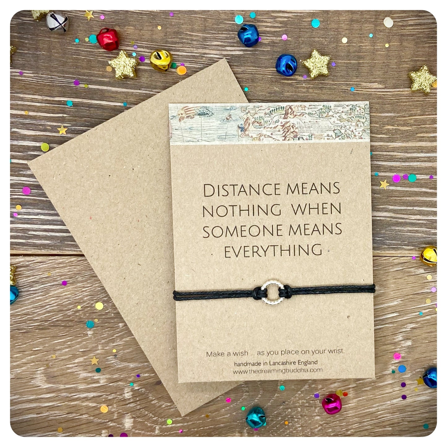 Personalised Long Distance Wish Bracelet, Travel Friendship Gift, Miss You Bracelet, Distance Friendship Bracelet