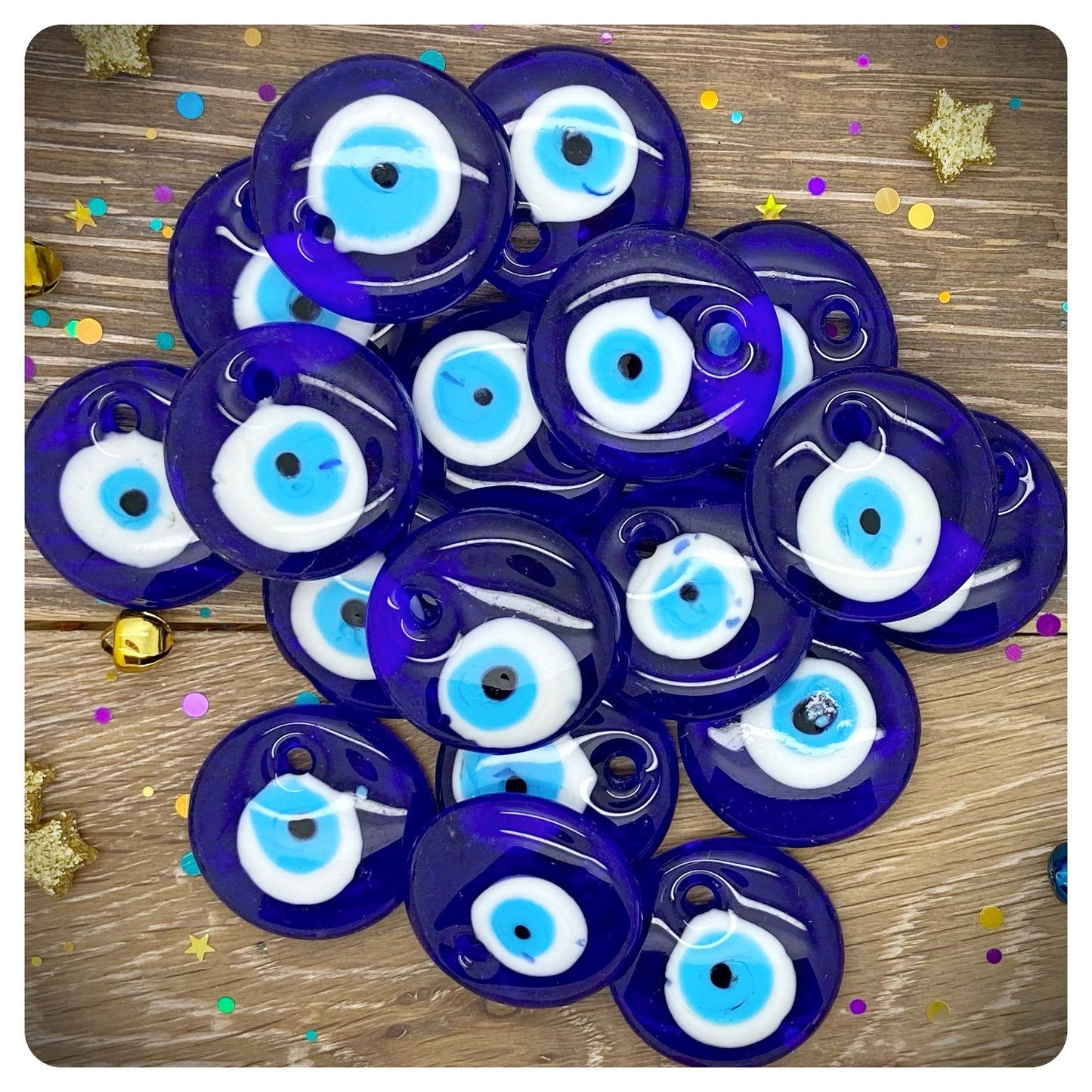 Blue Evil Eye Hanging Amulet, Imperfect, Flawed, Handmade Nazar, Glass Evil Eye Decor, Protection For Home,