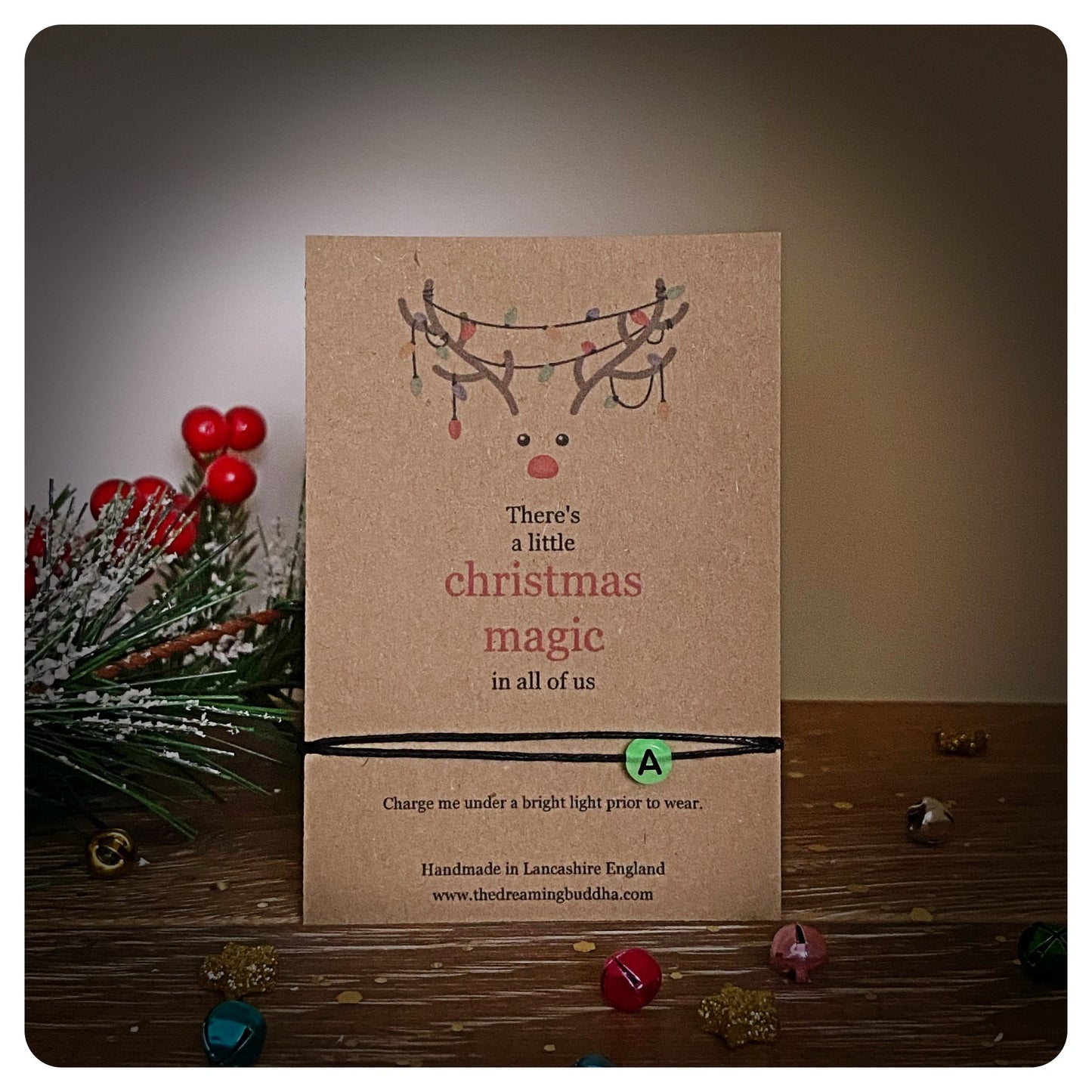 Magical Christmas Bracelet, Personalised Kids Stocking Filler, Secret Santa Gift, Glow In The Dark Initial Bracelet