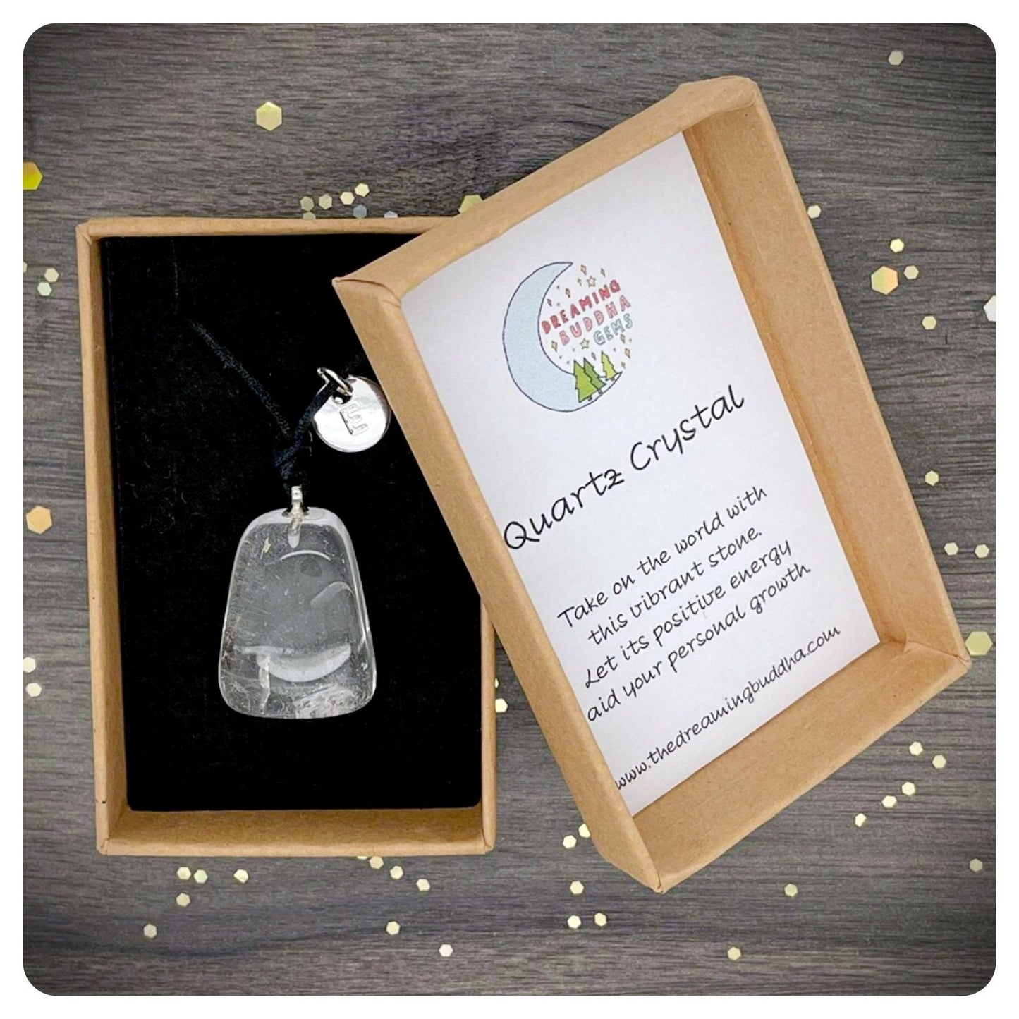 Clear Quartz Adjustable Pendant, Long Gemstone Necklace