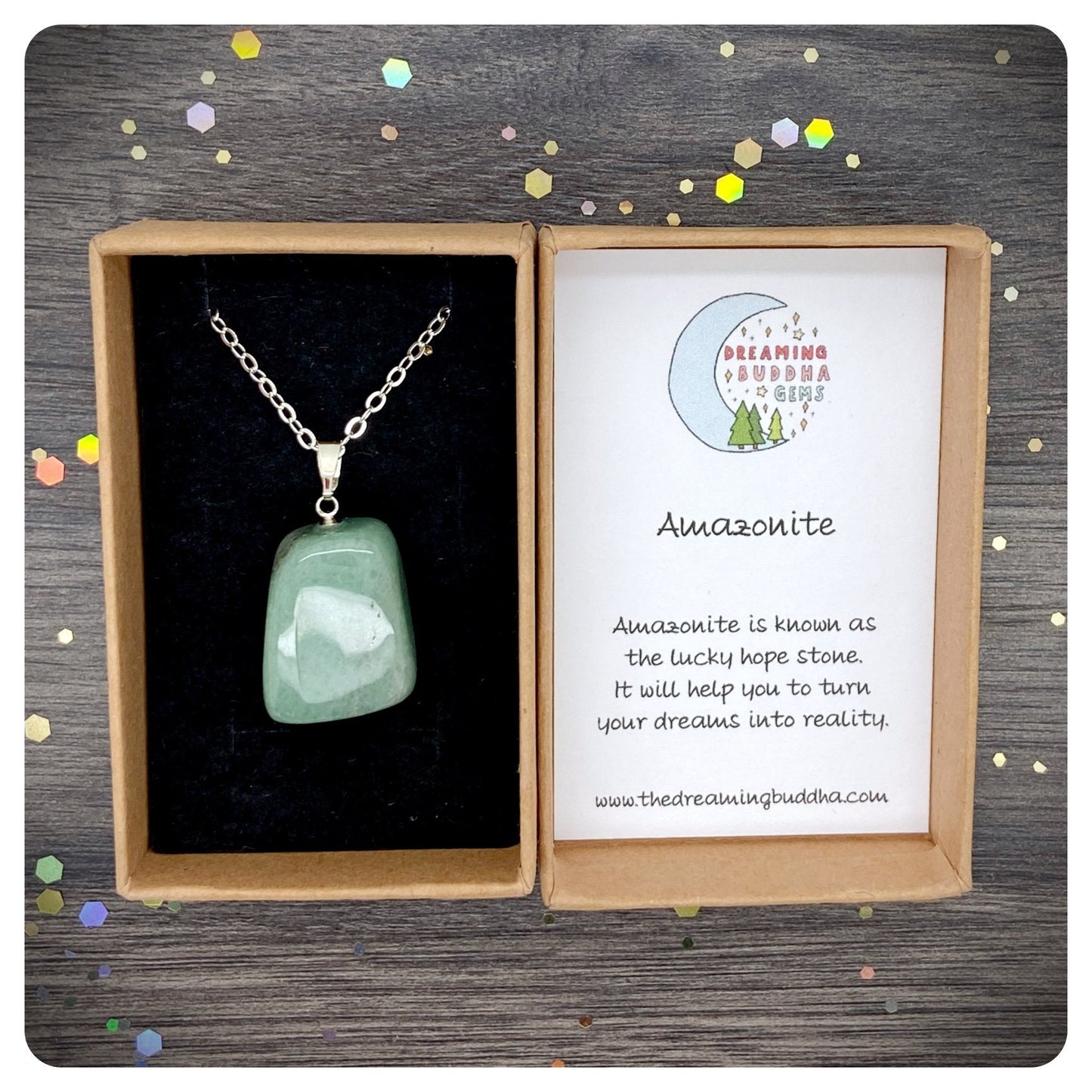 Lucky Amazonite Necklace, Personalised Crystal Jewellery
