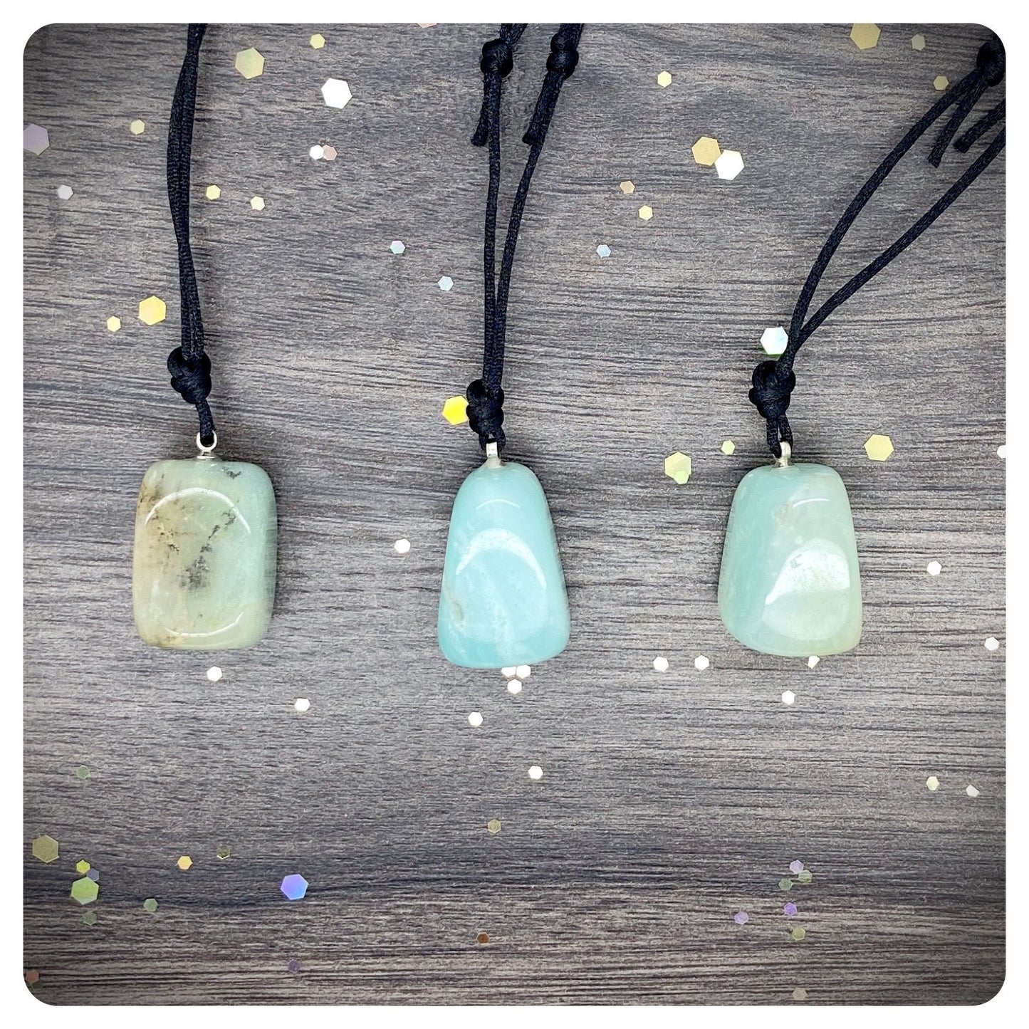 Natural Amazonite Long Cord Necklace, Initial Charm Personalisation