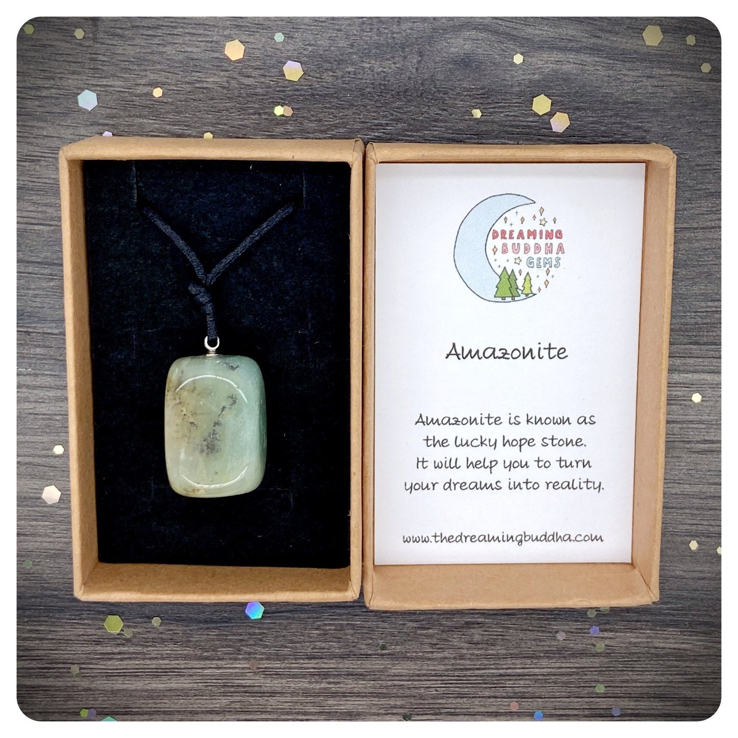 Natural Amazonite Long Cord Necklace, Initial Charm Personalisation