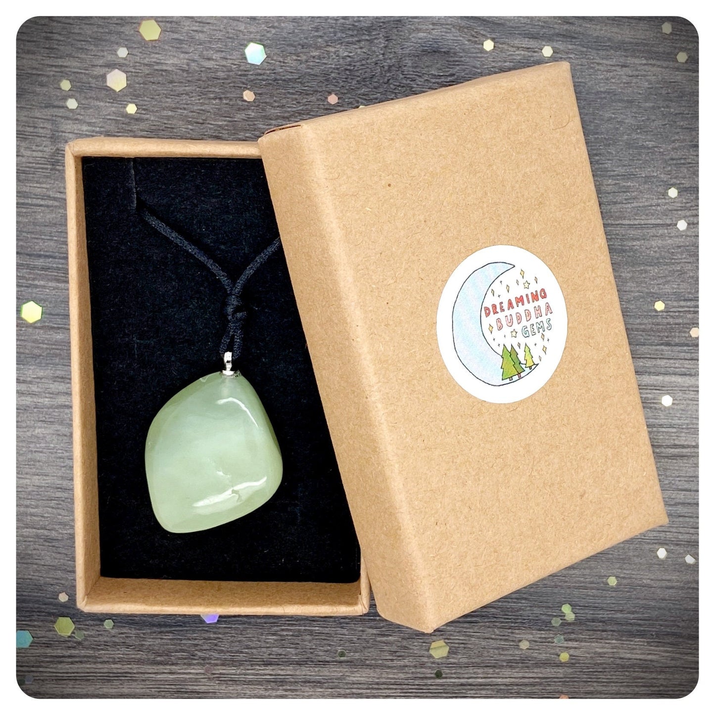 Green Jade Pendant Necklace, Personalised Calming Crystal Jewellery