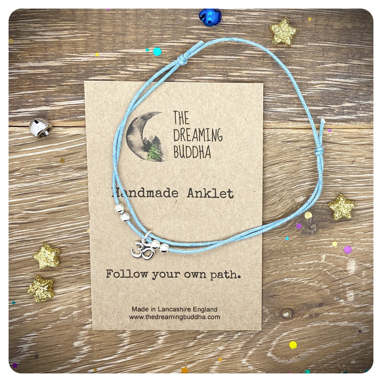 Om Symbol Ankle Bracelet, Yoga Anklet, Ohm Unisex Ankle Jewellery