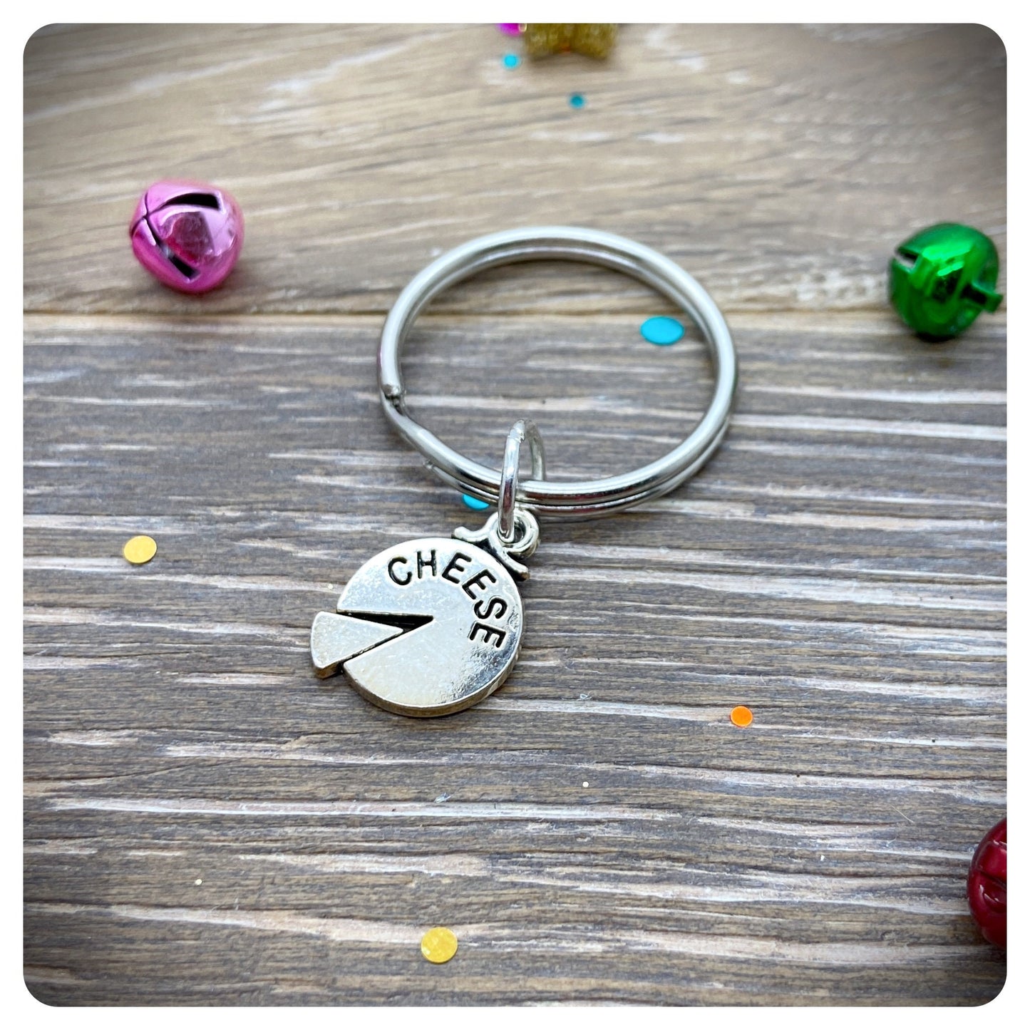 Cheese Card Keyring, Gouda Vibes Cheese Key Chain, Personalised Cheese Lover Gift