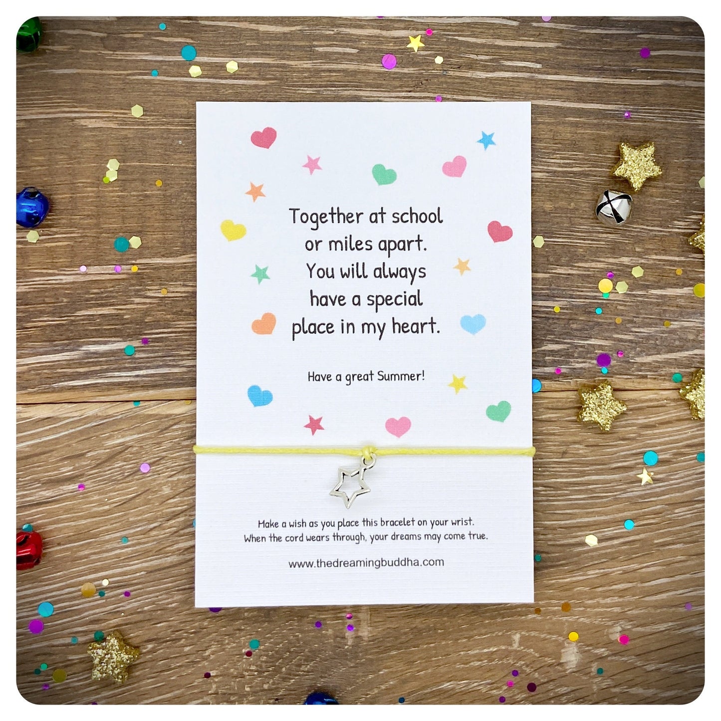 Pack Of 5 Friendship Wish Bracelets, Friendship Poem Cards Bulk Pack, End Of Term Student Gifts