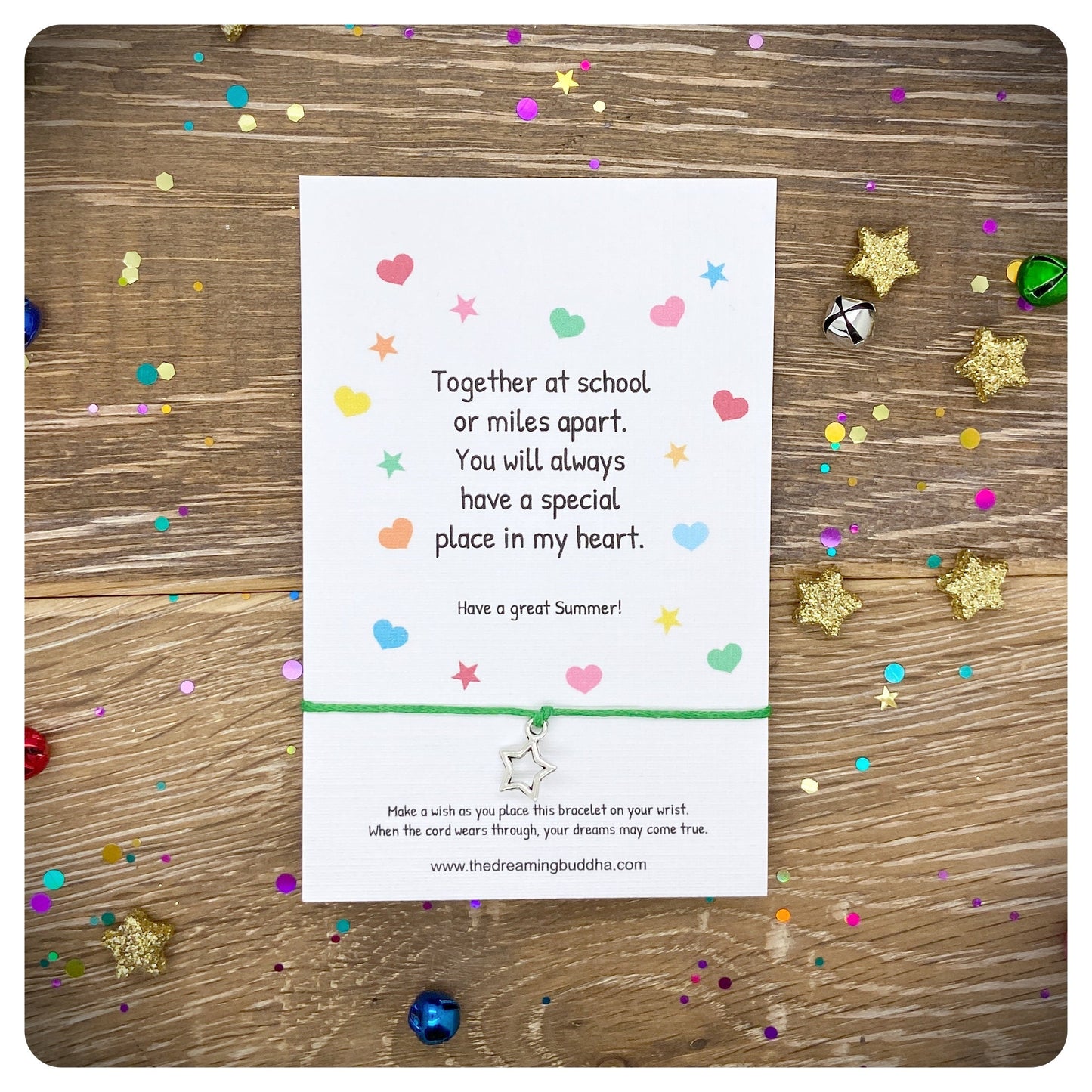 Pack Of 5 Friendship Wish Bracelets, Friendship Poem Cards Bulk Pack, End Of Term Student Gifts