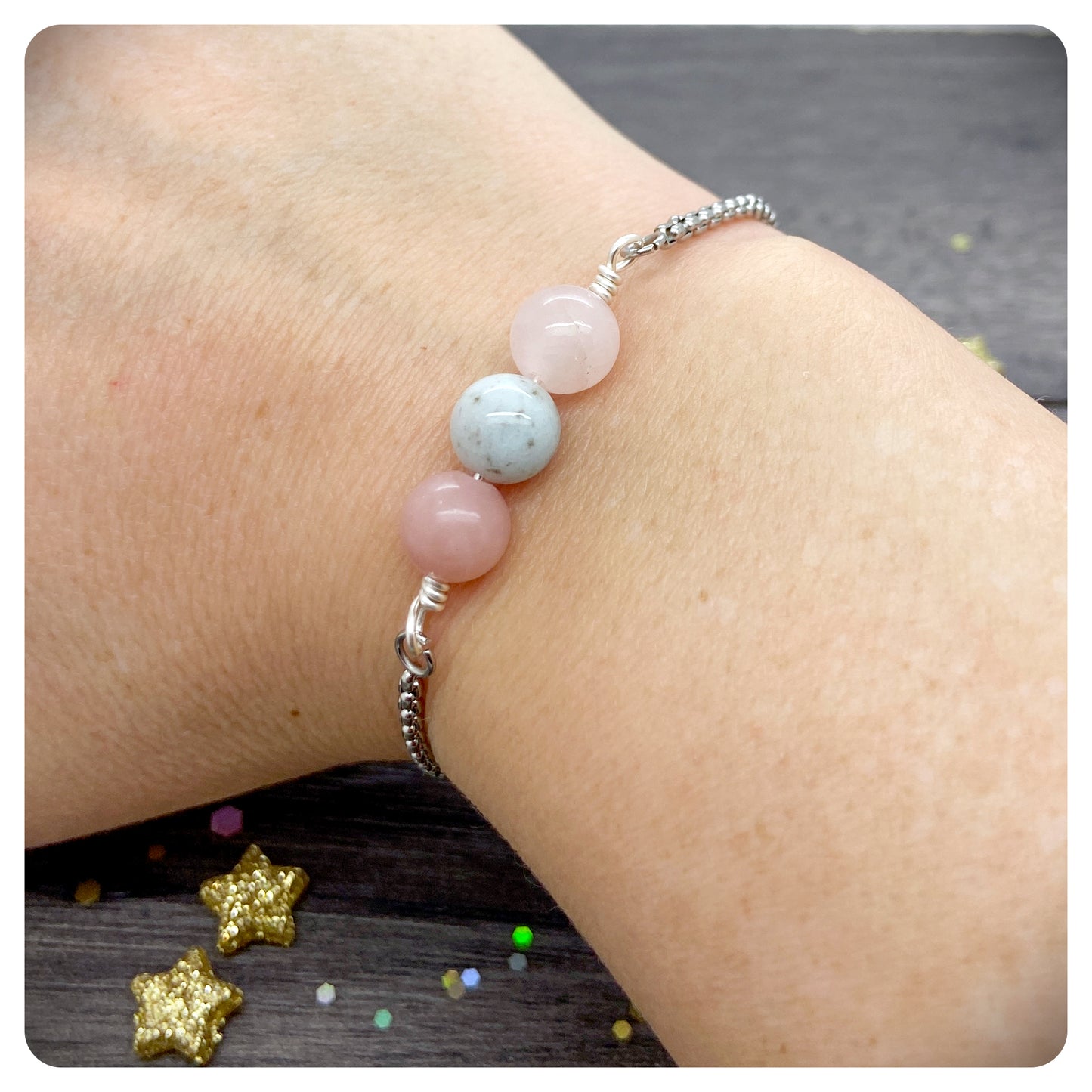 Libra Crystal Bracelet, Personalised Star Sign Jewellery, Birthstone Gift, Birthday Gift Card, September October Zodiac Bracelet