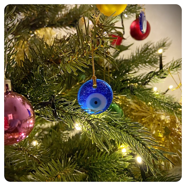 Evil Eye Hanging Ornament, Nazar Tree Decoration, Evil Eye Bauble, Good Luck Postal Gift