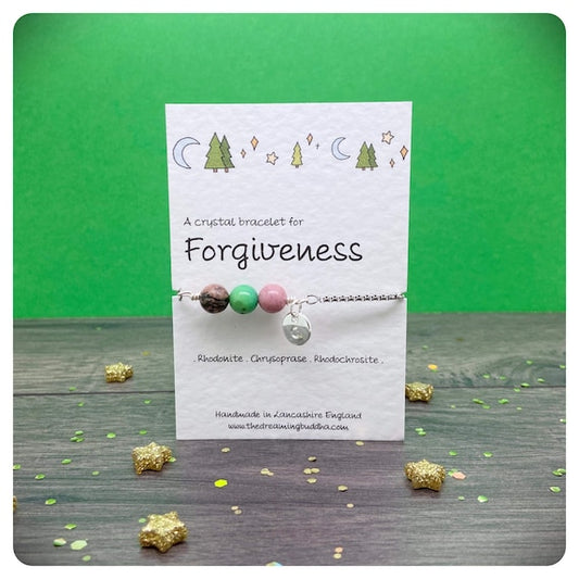 Forgiveness Personalised Bracelet, Crystals To Move Forward, Let Go Of The Past Healing Crystal Jewellery, Acceptance and Moving On Bracelet