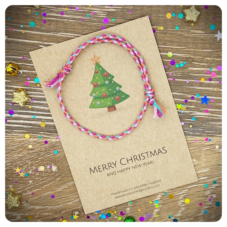 Christmas Friendship Bracelet, Personalised Xmas Bracelet, Postal Friendship Gift, Teacher Present