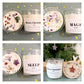 Crystal Mushroom Candle With Personalised Lid For Birthday Christmas Joy Hope Love Magic Courage Support Relax Luck Sleep Evil Eye Gift