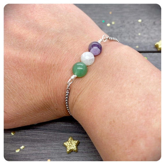 Sadness Crystal Bracelet, Grief Loss Jewellery, Emotional Support, Unhappiness Postal Gift, Feel Better Gemstones, Thinking Of You