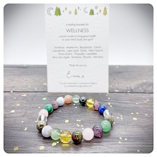 Wellness Healing Bracelet, Good Health Crystals, Well-Being Gemstone Bracelet