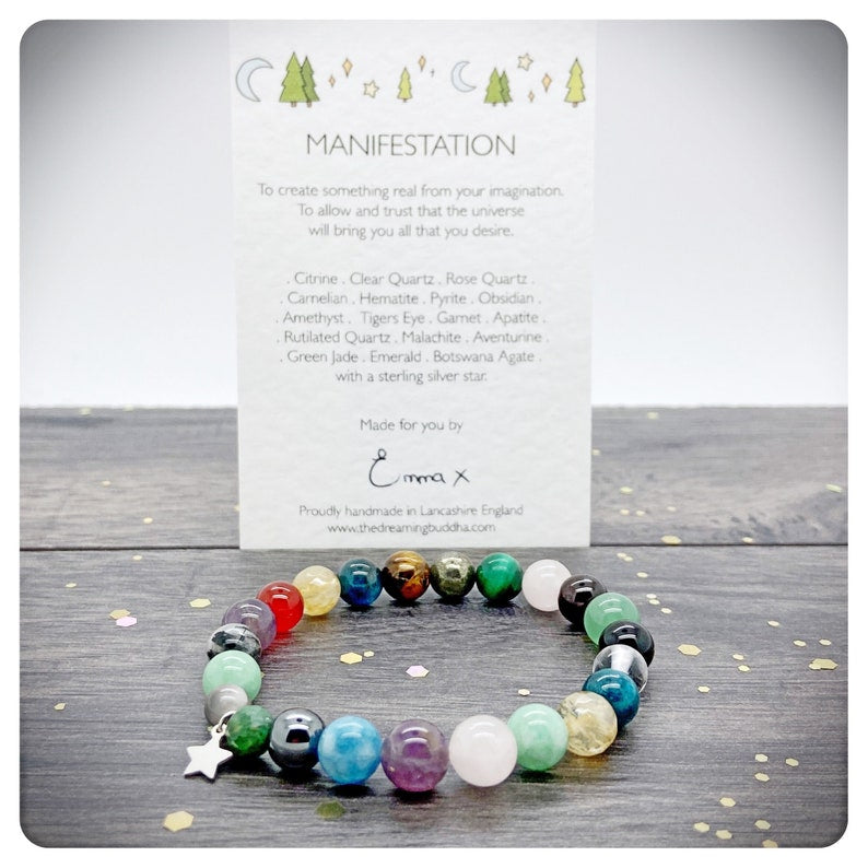 Manifestation Bracelet, Manifest Quartz, Prosperity Abundance Jewellery, Follow Dreams Gift