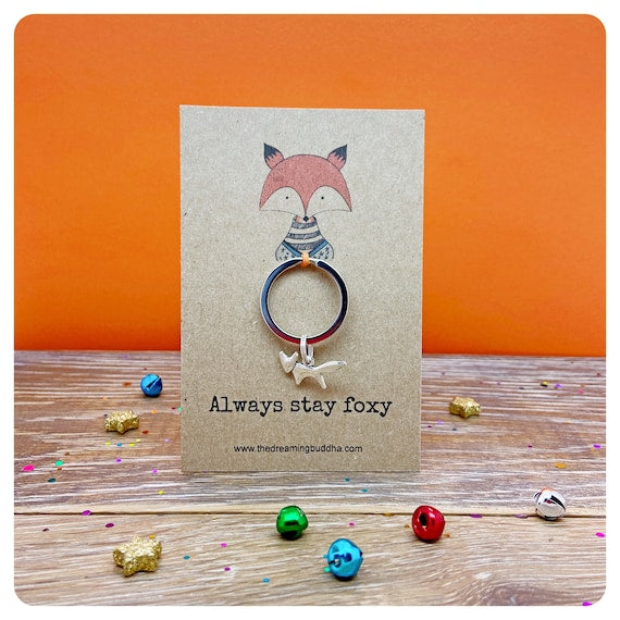 Always Stay Foxy Keychain, Fox Keyring, Cute Fox Lover Gift, Personalised Vixen Keyring