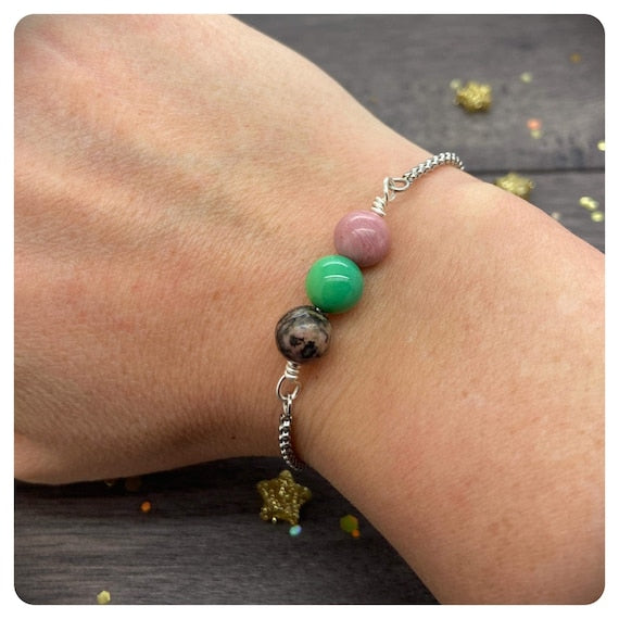Forgiveness Personalised Bracelet, Crystals To Move Forward, Let Go Of The Past Healing Crystal Jewellery, Acceptance and Moving On Bracelet