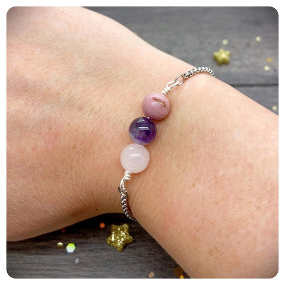 Emotional Support Bracelet, Help You Through Gift, Bereavement Grief Jewellery, Spiritual Growth Crystals