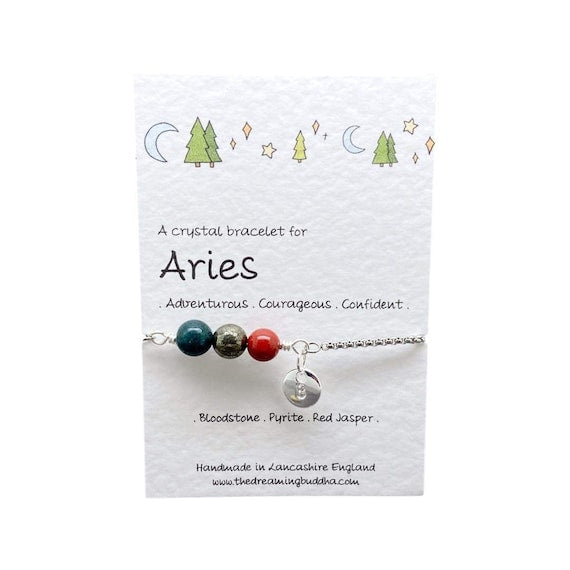 Aries Crystal Bracelet, Star Sign Jewellery, Zodiac Birthday Gift For Her, Personalised Horoscope Gift, Aries For Women