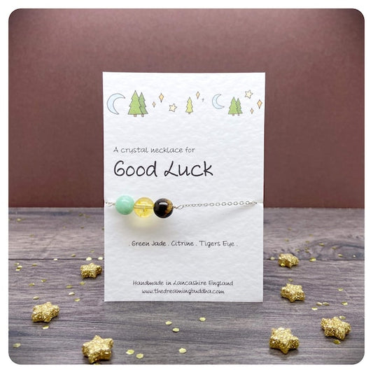 Good Luck Crystal Necklace, Lucky Charm, Exam Crystals, Driving Test Gift, New Job Leaving Gift, Lucky Crystals, Lucky Jewellery