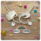 Best Friends Forever Double Keychain, One For You One For Me Rainbow Keyrings, 2 BFF Matching Rainbow Bag Charms, Kids Friendship Gift Card