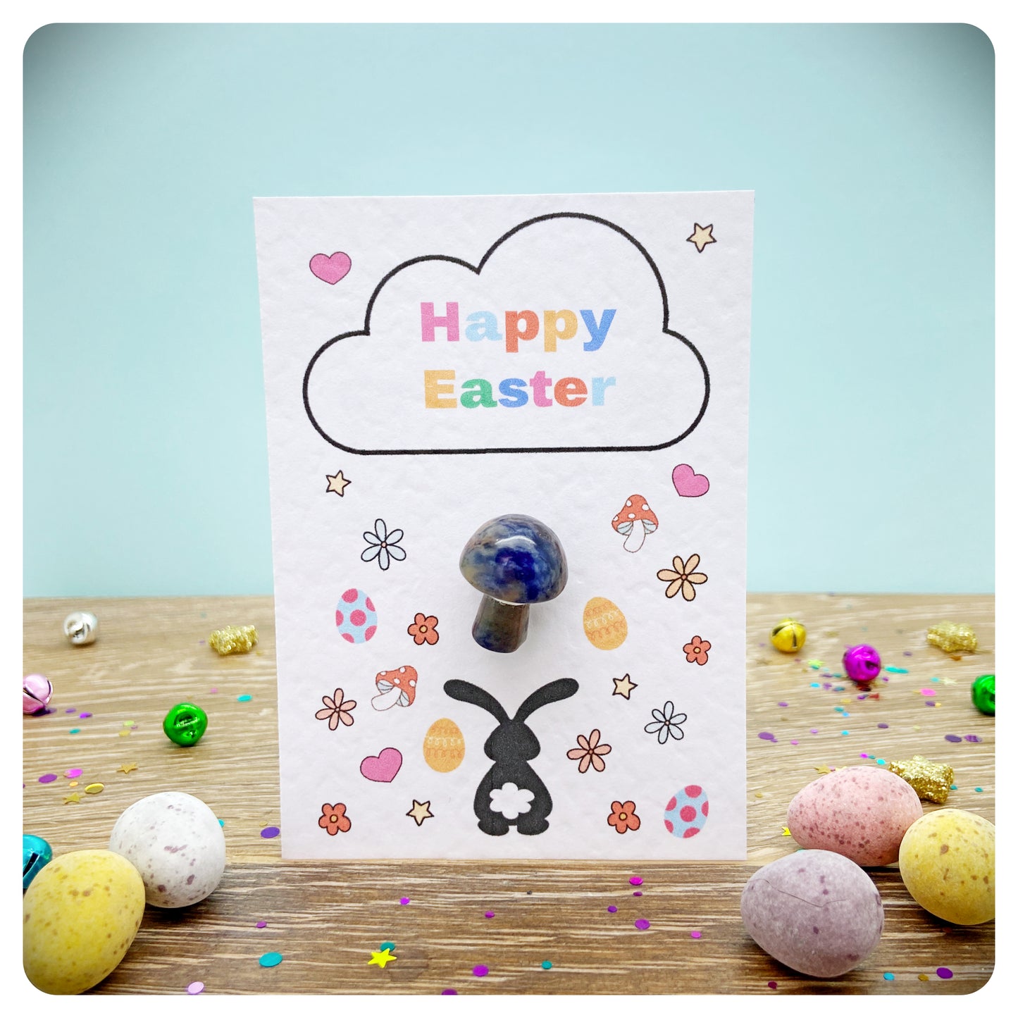 Crystal Easter Greeting Card For Egg Hunt Easter Gifts For Kids Happy Easter Crystal Mushroom Unique Gift