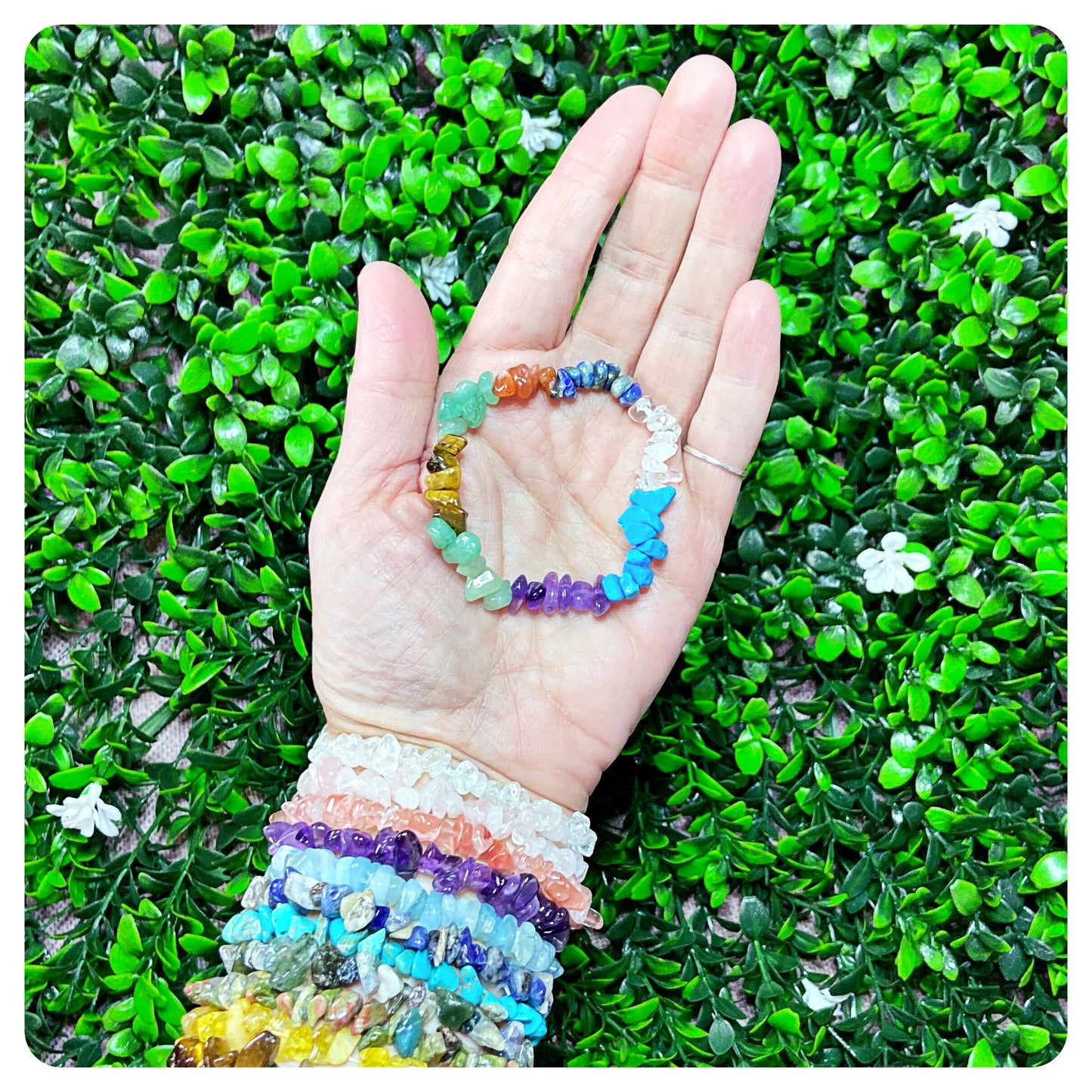 Luxury Crystal Chip Bracelet Advent Calendar, Crystal Lover Christmas Gift, 12 Genuine Gemstone Stretch Bracelets For Women Christmas Gift