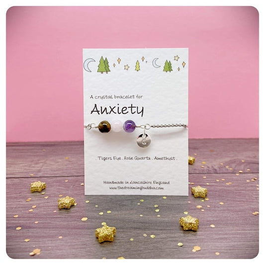 Anxiety Support Bracelet, Crystal Healing Jewellery, Calming Energy Crystals, Stress Relief Bracelet, Crystals For Relaxing