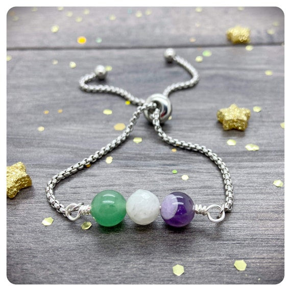 Sadness Crystal Bracelet, Grief Loss Jewellery, Emotional Support, Unhappiness Postal Gift, Feel Better Gemstones, Thinking Of You