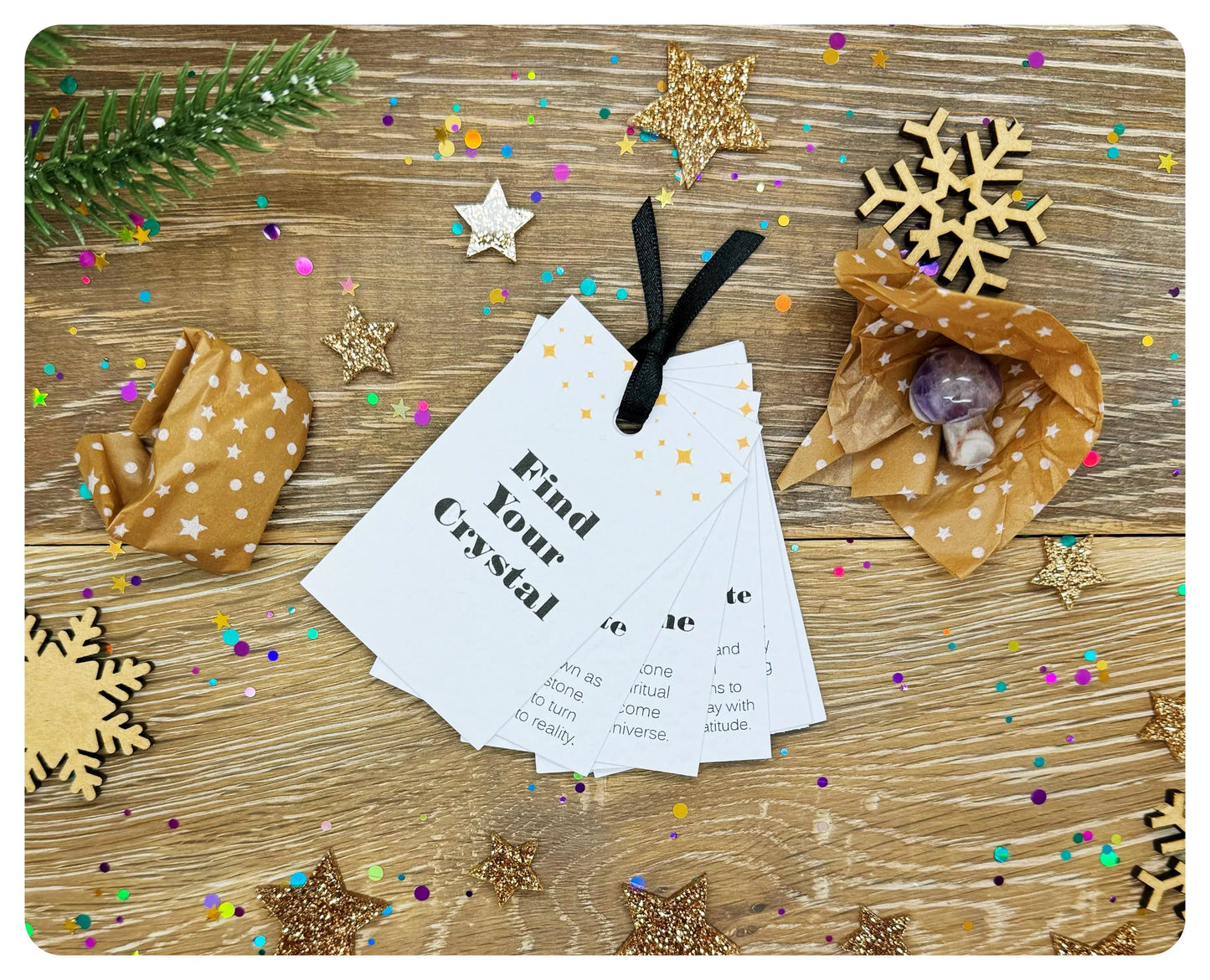 Luxury Carved Crystal 24 Day Advent Calendar Vegan Christmas Gift, Gemstone Carving Crystal Lover Gift Unique Mushrooms Stars