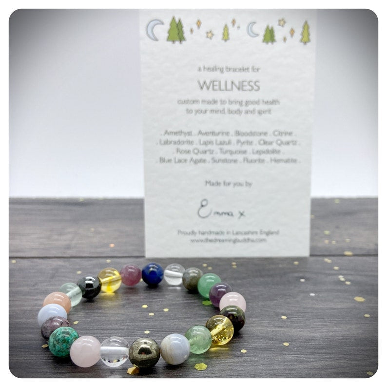 Wellness Healing Bracelet, Good Health Crystals, Well-Being Gemstone Bracelet