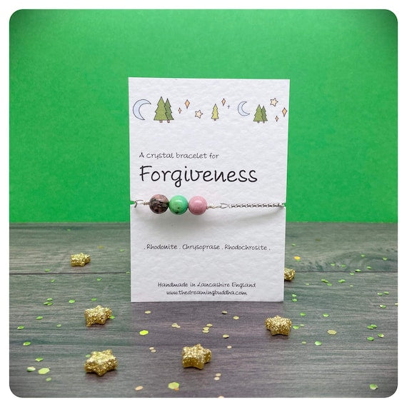 Forgiveness Personalised Bracelet, Crystals To Move Forward, Let Go Of The Past Healing Crystal Jewellery, Acceptance and Moving On Bracelet