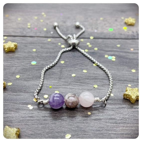 Personalised Crystal Grief Bracelet, Bereavement Sympathy Jewellery, Sympathy Gift,, Sorrow Loss Support Bracelet, Healing Crystals