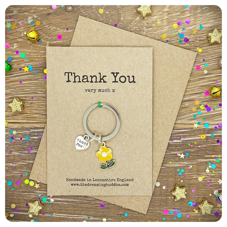 Personalised Thank You Keyring, Teacher Keychain, Employee Appreciation Present, Thank You Gift For Her, Just To Say, Thank You Very Much