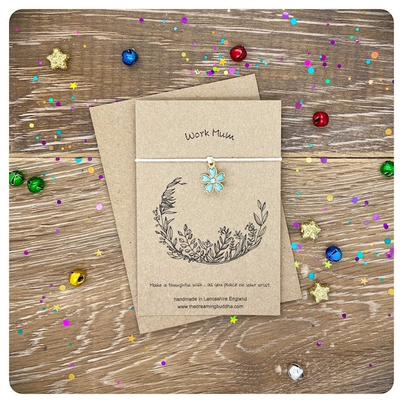Work Mum Gift, Colleague Thank You Gift, Work Friend Wish Bracelet, Thank You Work Mum, Coworker Thank You Card