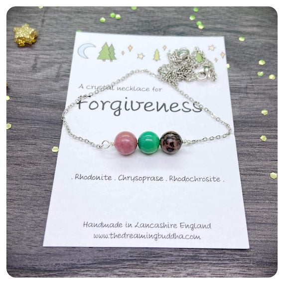 Self Forgiveness Necklace, I’m Sorry Jewellery, Let It Go Gift, Forgive Me Crystals, Self Care Gemstones, Move Forward Gift Card