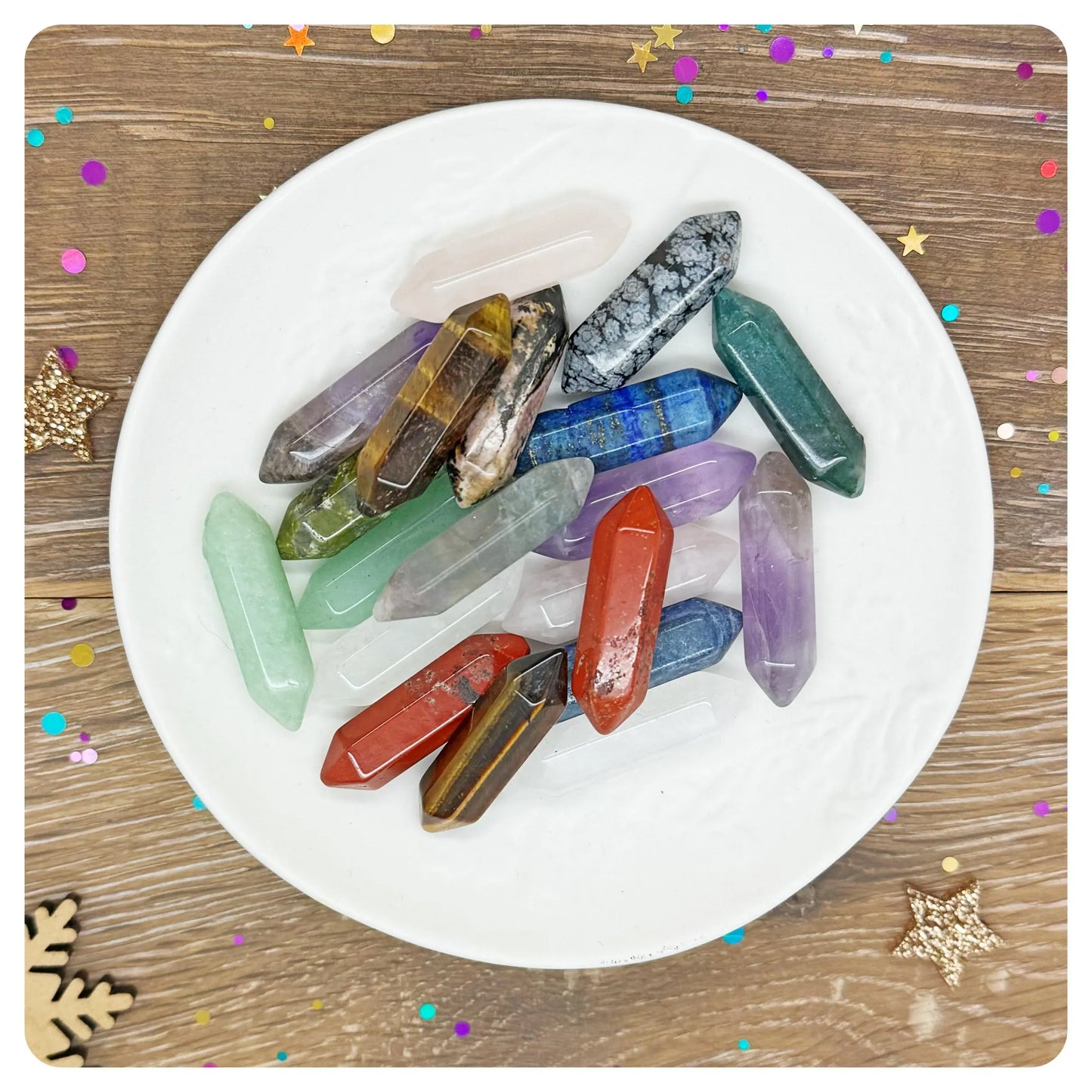 Luxury 24 Day Crystal Treats Advent Calendar, Delux Gemstone Lover Christmas Countdown Calendar Mushrooms Carvings Tumblestones