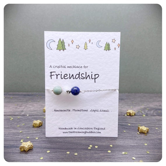 Friendship Crystal Necklace, BFF Gift, Best Friend Birthday, Best Friend Gift, Special Friend Jewellery, Personalised Friendship Necklace