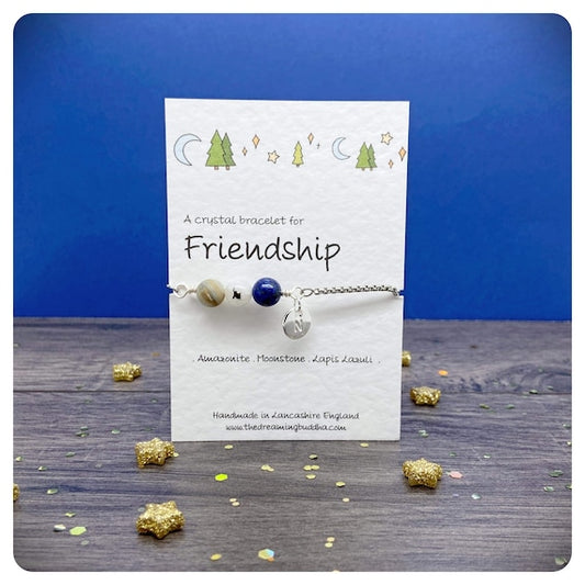 Personalised Friendship Bracelet, Thank You Friend Gift, Best Friend Jewellery, BFF Bracelet, Special Friend Gift Card, Friendship Crystals