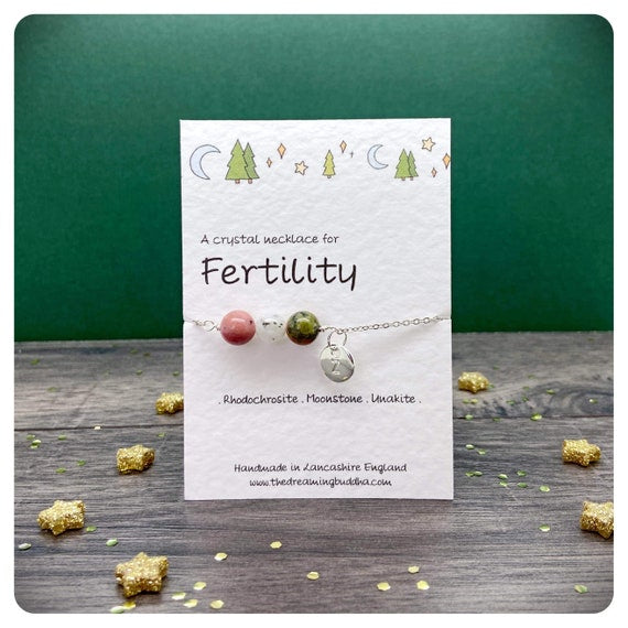Fertility Crystal Necklace, IVF Journey Jewellery, Trying For A Baby, Pregnancy Conception Crystals, Personalised Fertility Gift