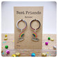 Best Friends Forever Double Keychain, One For You One For Me Rainbow Keyrings, 2 BFF Matching Rainbow Bag Charms, Kids Friendship Gift Card